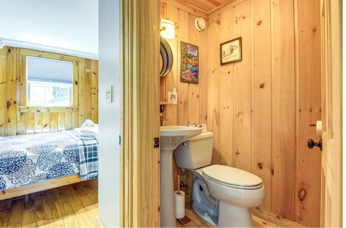 Knotty pine half bath