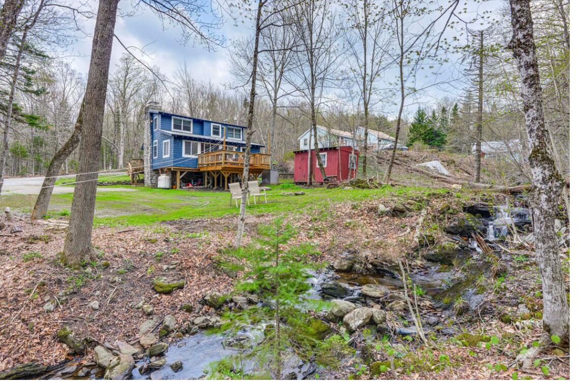 The brook running past Bluebird Cottage through the Vermont woods