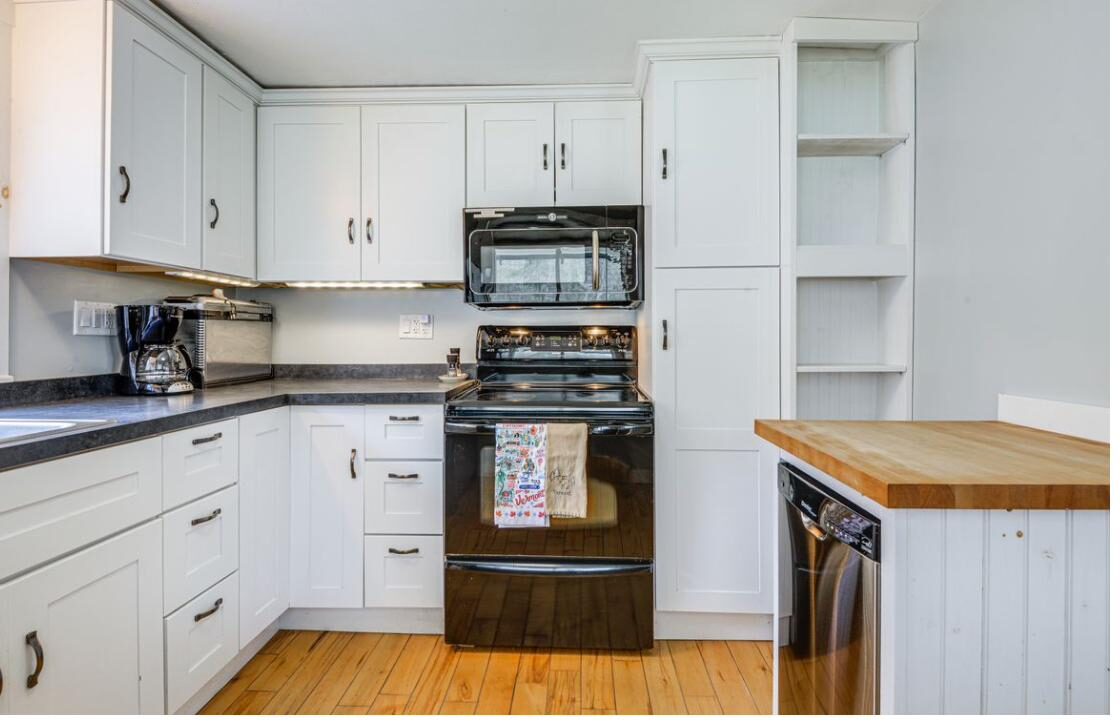 Kitchen with butcher block island